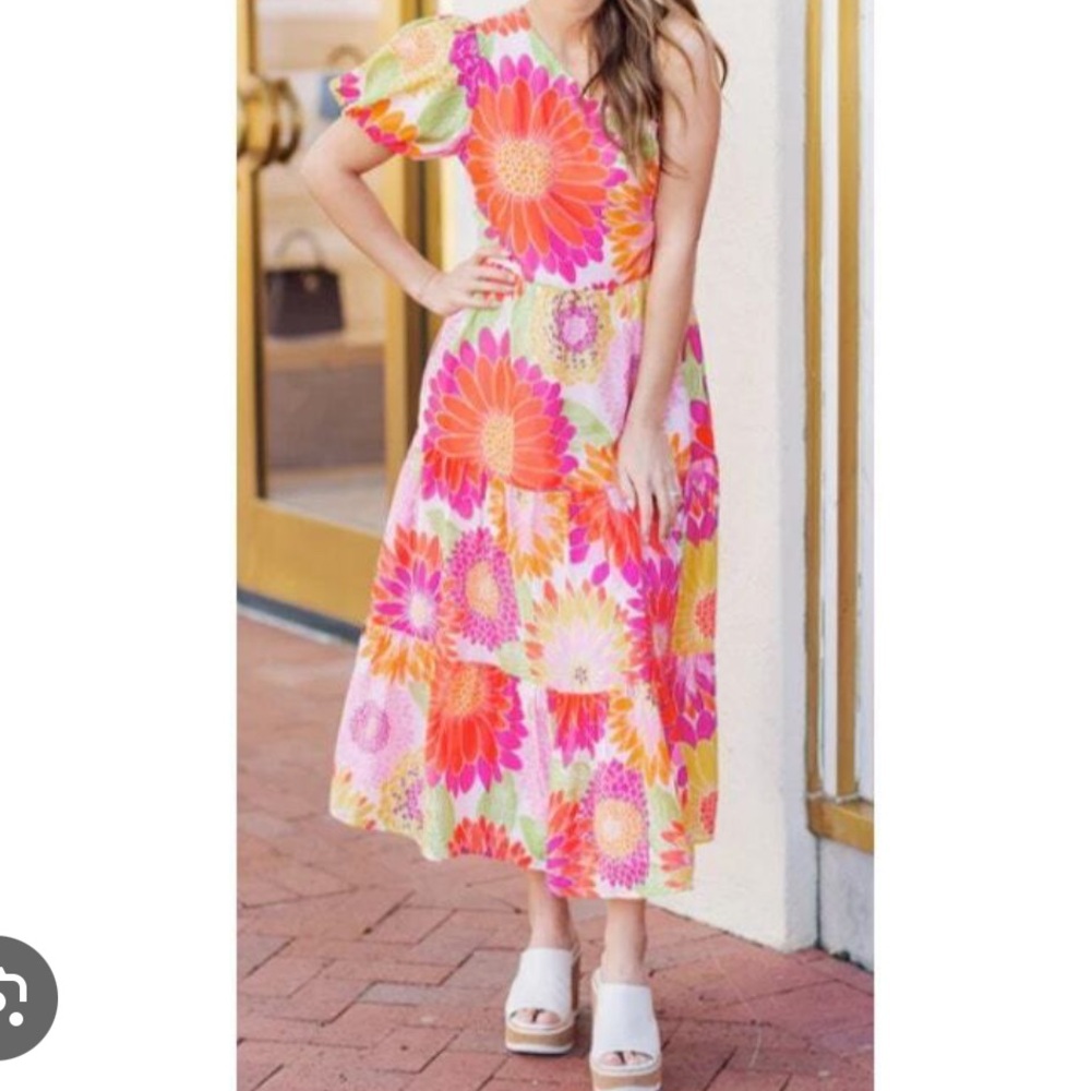 J.Marie One Shoulder Floral Dress